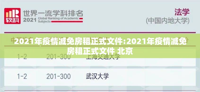 2021年疫情减免房租正式文件:2021年疫情减免房租正式文件 北京