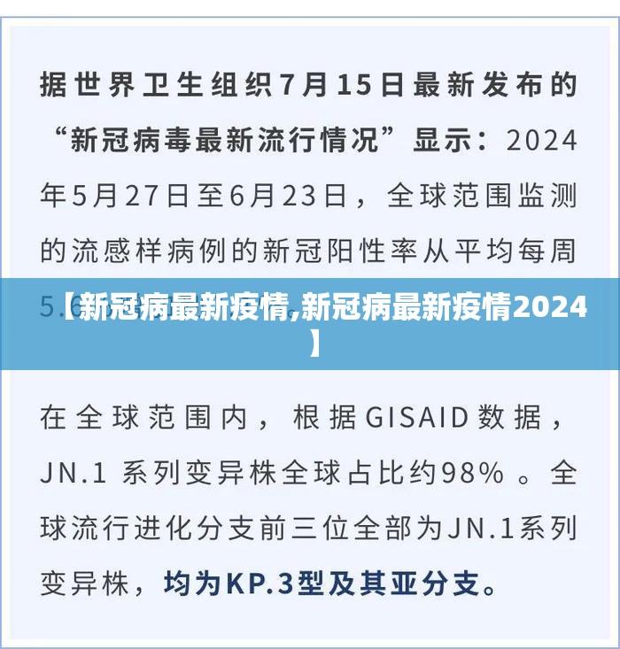【新冠病最新疫情,新冠病最新疫情2024】