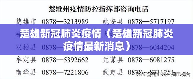 楚雄新冠肺炎疫情（楚雄新冠肺炎疫情最新消息）