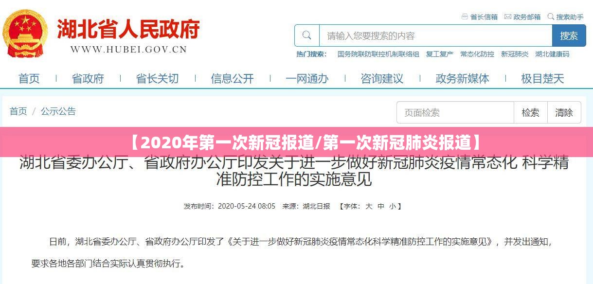 【2020年第一次新冠报道/第一次新冠肺炎报道】