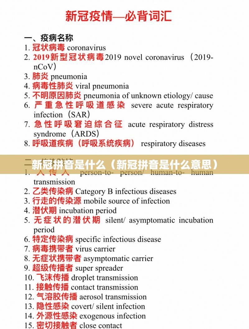 新冠拼音是什么（新冠拼音是什么意思）