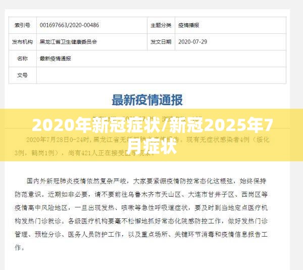 2020年新冠症状/新冠2025年7月症状