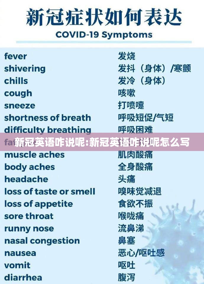 新冠英语咋说呢:新冠英语咋说呢怎么写