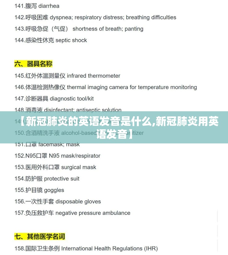 【新冠肺炎的英语发音是什么,新冠肺炎用英语发音】
