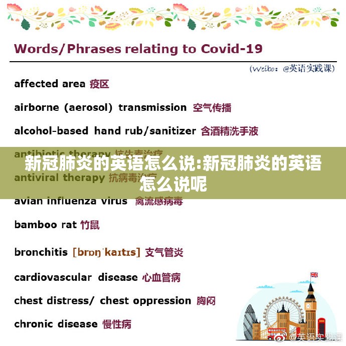 新冠肺炎的英语怎么说:新冠肺炎的英语怎么说呢