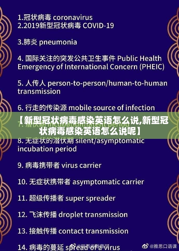 【新型冠状病毒感染英语怎么说,新型冠状病毒感染英语怎么说呢】