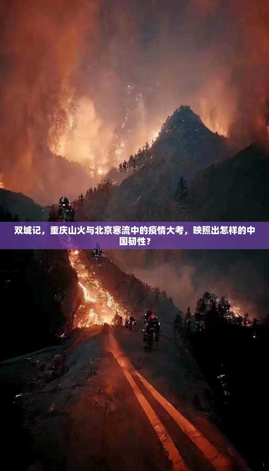 双城记，重庆山火与北京寒流中的疫情大考，映照出怎样的中国韧性？